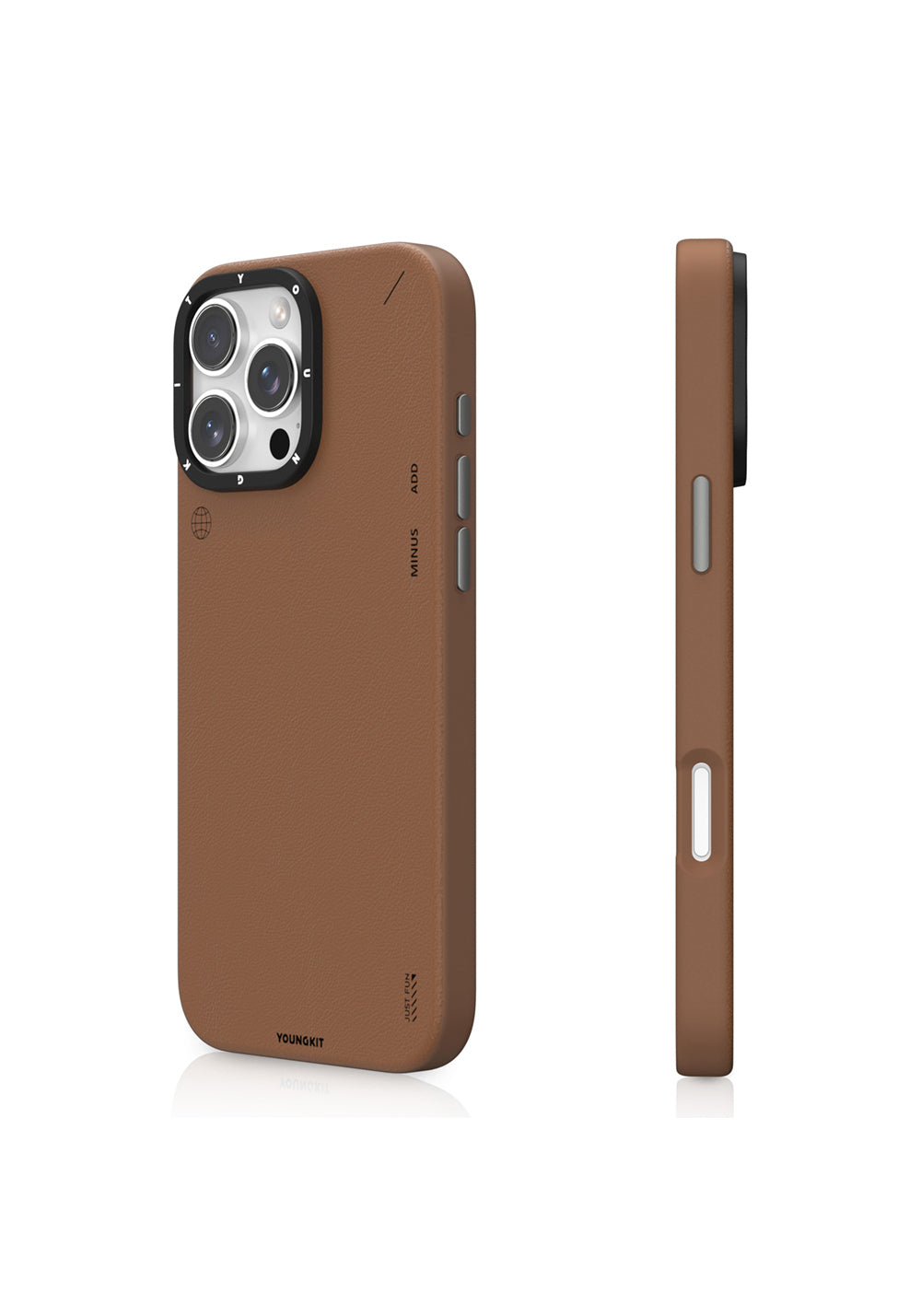 Apple iPhone 16 Pro Max Kılıf Manyetik Şarj Uyumlu Basit Mat Deri Desenli Youngkit Tech Fashion Serisi Kapak