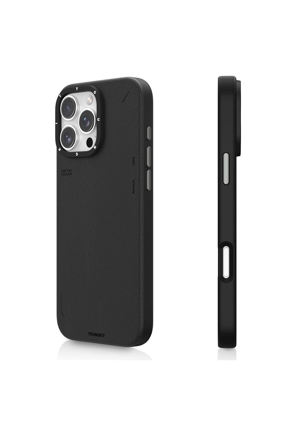 Apple iPhone 16 Pro Max Kılıf Manyetik Şarj Uyumlu Basit Mat Deri Desenli Youngkit Tech Fashion Serisi Kapak