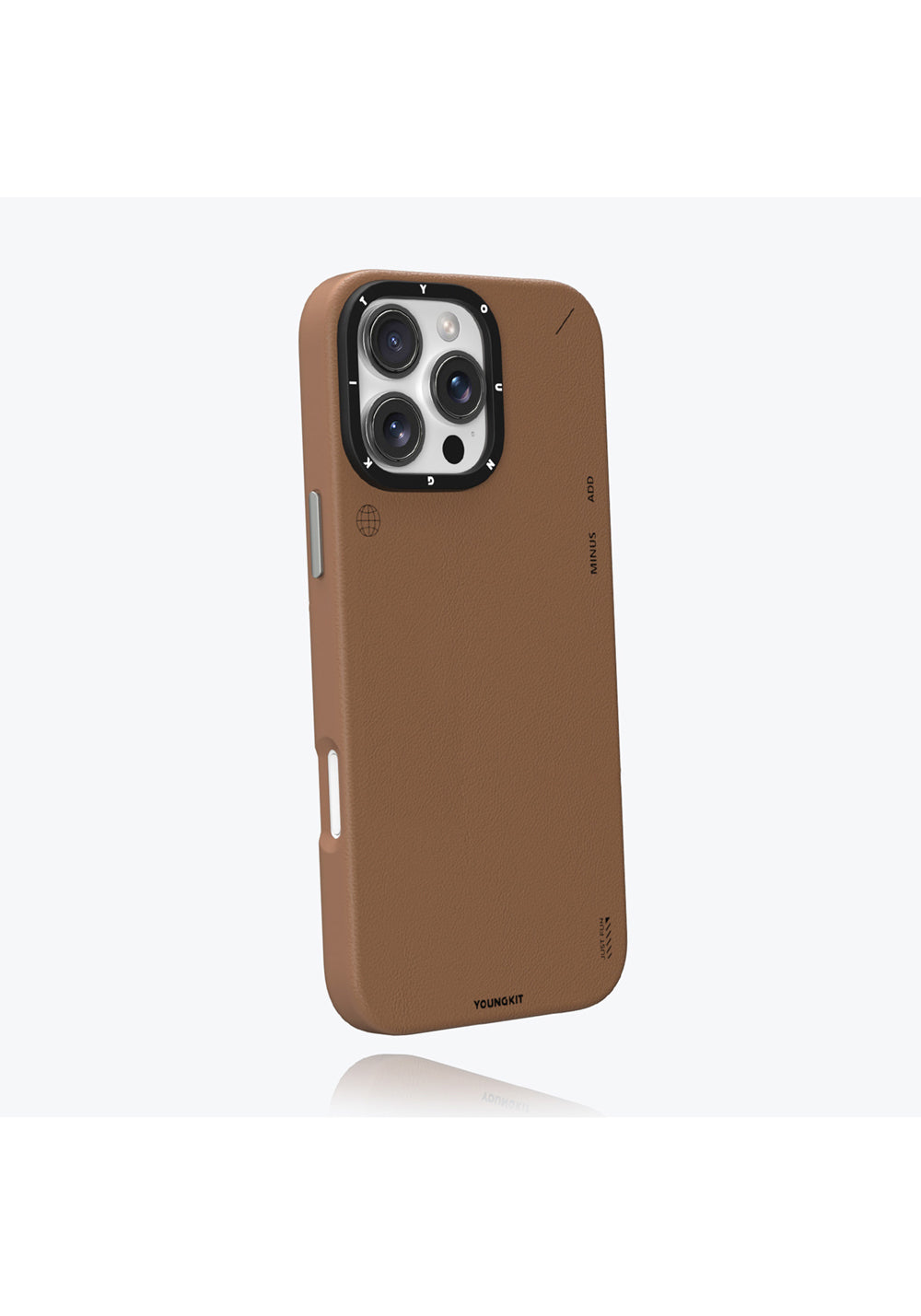 Apple iPhone 16 Pro Max Kılıf Manyetik Şarj Uyumlu Basit Mat Deri Desenli Youngkit Tech Fashion Serisi Kapak