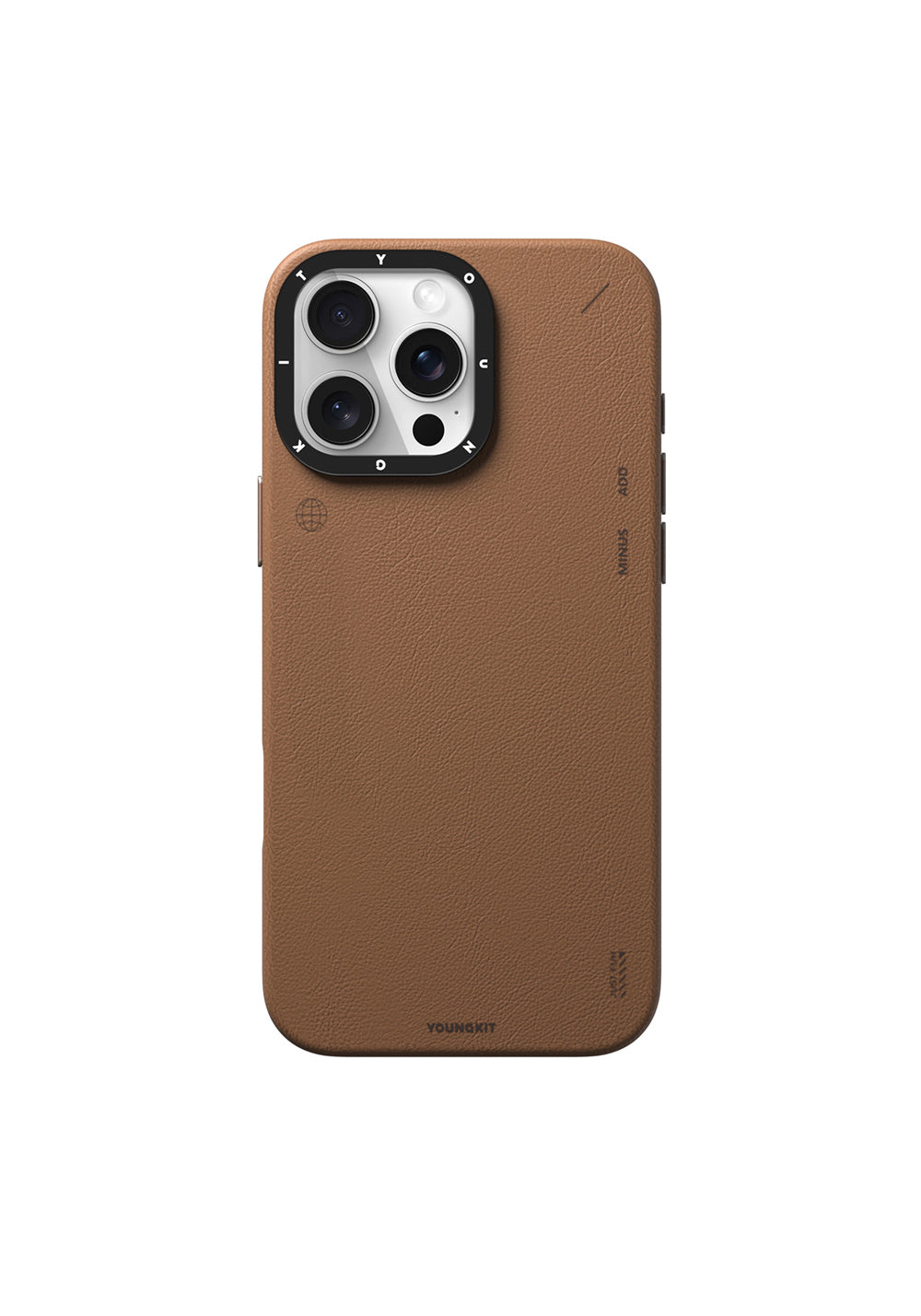 Apple iPhone 16 Pro Max Kılıf Manyetik Şarj Uyumlu Basit Mat Deri Desenli Youngkit Tech Fashion Serisi Kapak