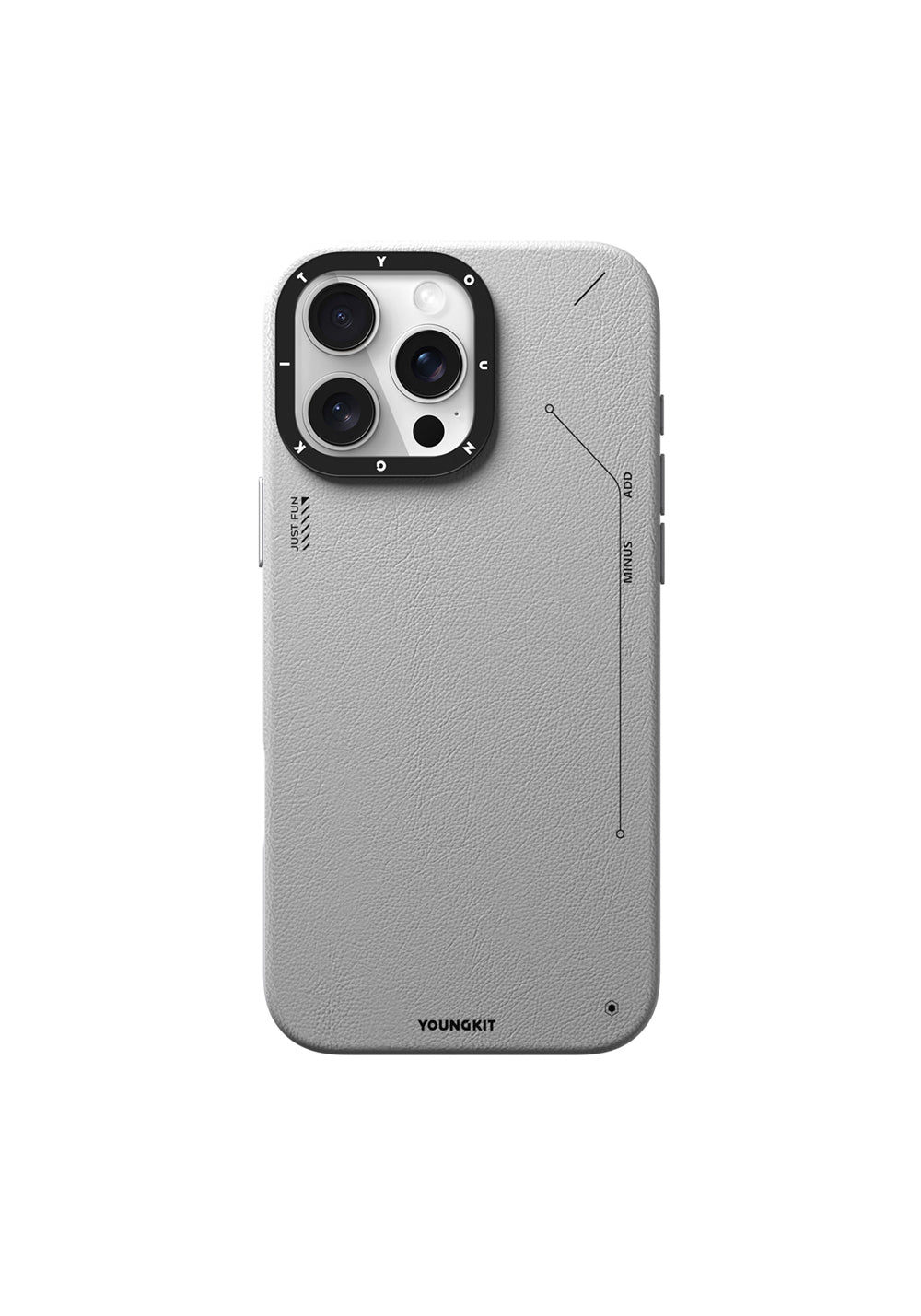 Apple iPhone 16 Pro Max Kılıf Manyetik Şarj Uyumlu Basit Mat Deri Desenli Youngkit Tech Fashion Serisi Kapak