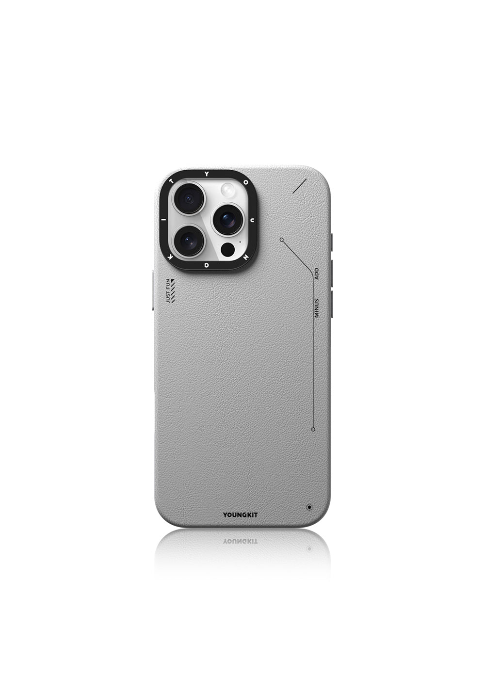 Apple iPhone 16 Pro Max Kılıf Manyetik Şarj Uyumlu Basit Mat Deri Desenli Youngkit Tech Fashion Serisi Kapak