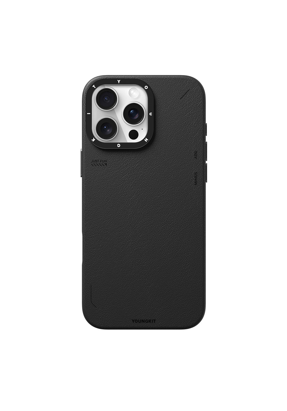 Apple iPhone 16 Pro Max Kılıf Manyetik Şarj Uyumlu Basit Mat Deri Desenli Youngkit Tech Fashion Serisi Kapak