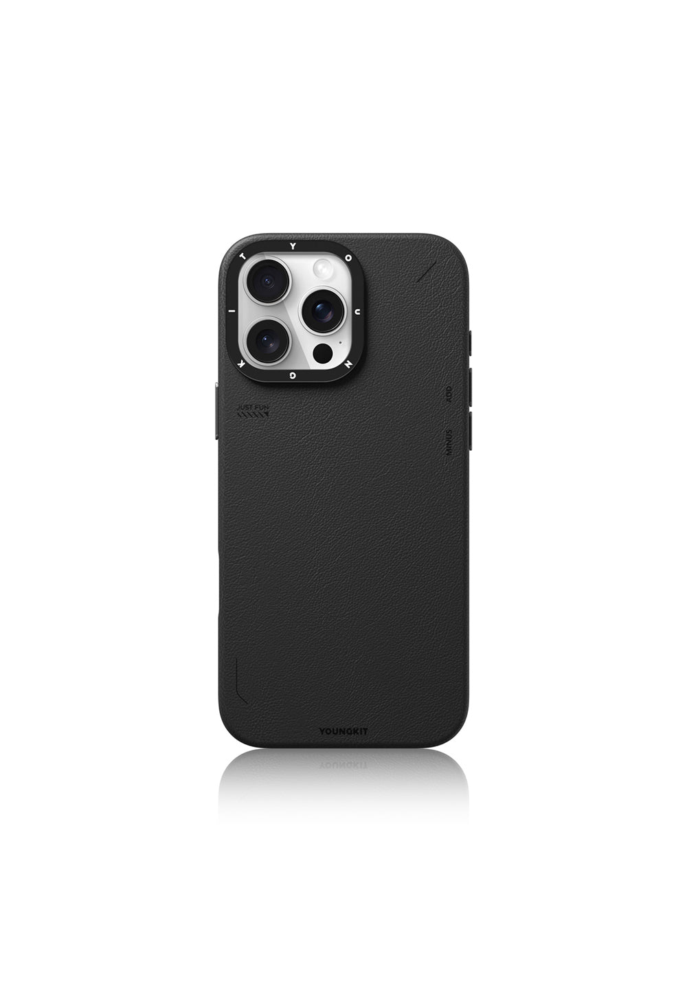 Apple iPhone 16 Pro Max Kılıf Manyetik Şarj Uyumlu Basit Mat Deri Desenli Youngkit Tech Fashion Serisi Kapak