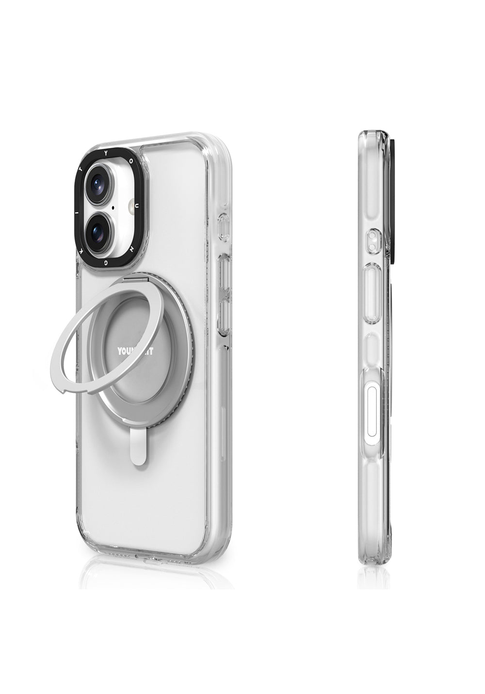 Apple iPhone 16 Kılıf Manyetik Şarj Uyumlu Parmak Ring Standlı Youngkit Pivot Serisi Kapak