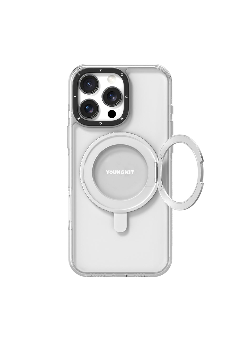 Apple iPhone 16 Pro Kılıf Manyetik Şarj Uyumlu Parmak Ring Standlı Youngkit Pivot Serisi Kapak