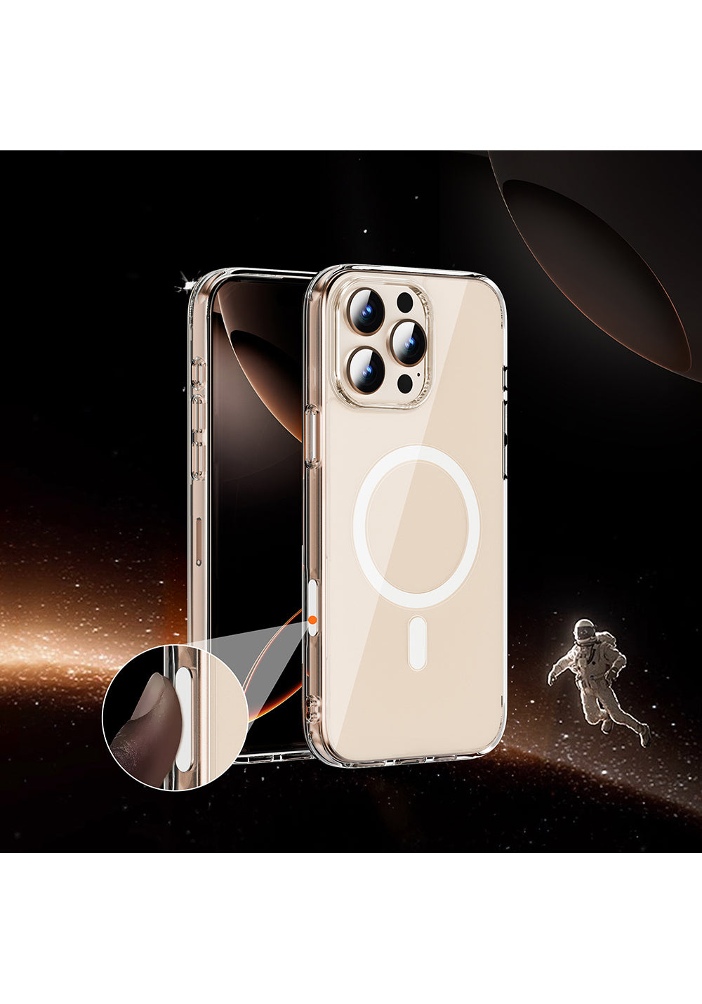 Apple iPhone 16 Pro Max Kılıf Wiwu MCC-102 Magnetic Crystal Sert PC Kapak