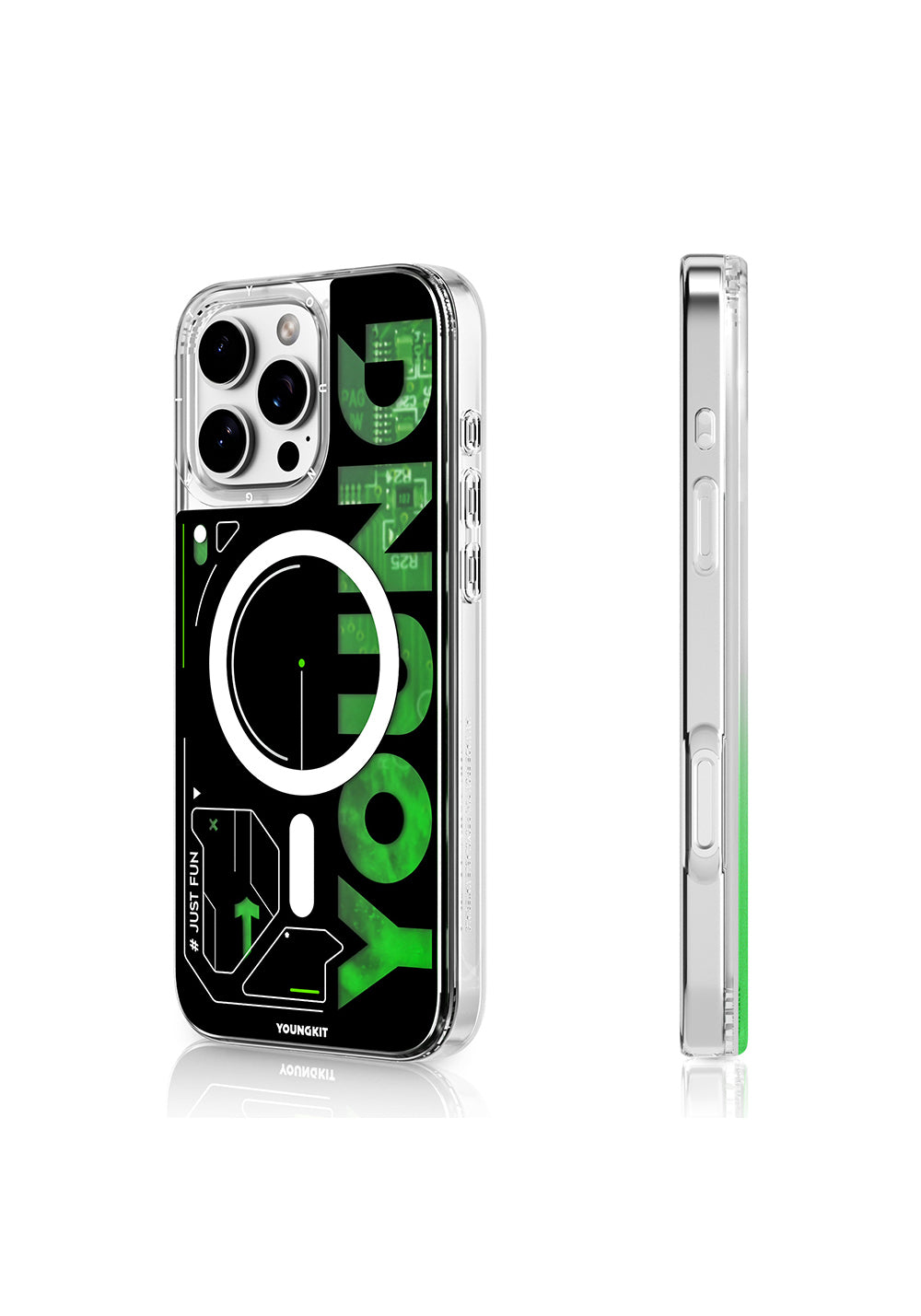 Apple iPhone 16 Pro Max Kılıf Manyetik Şarj Uyumlu Airbagli Çift Katmanlı Youngkit Future Streamer Serisi Kapak