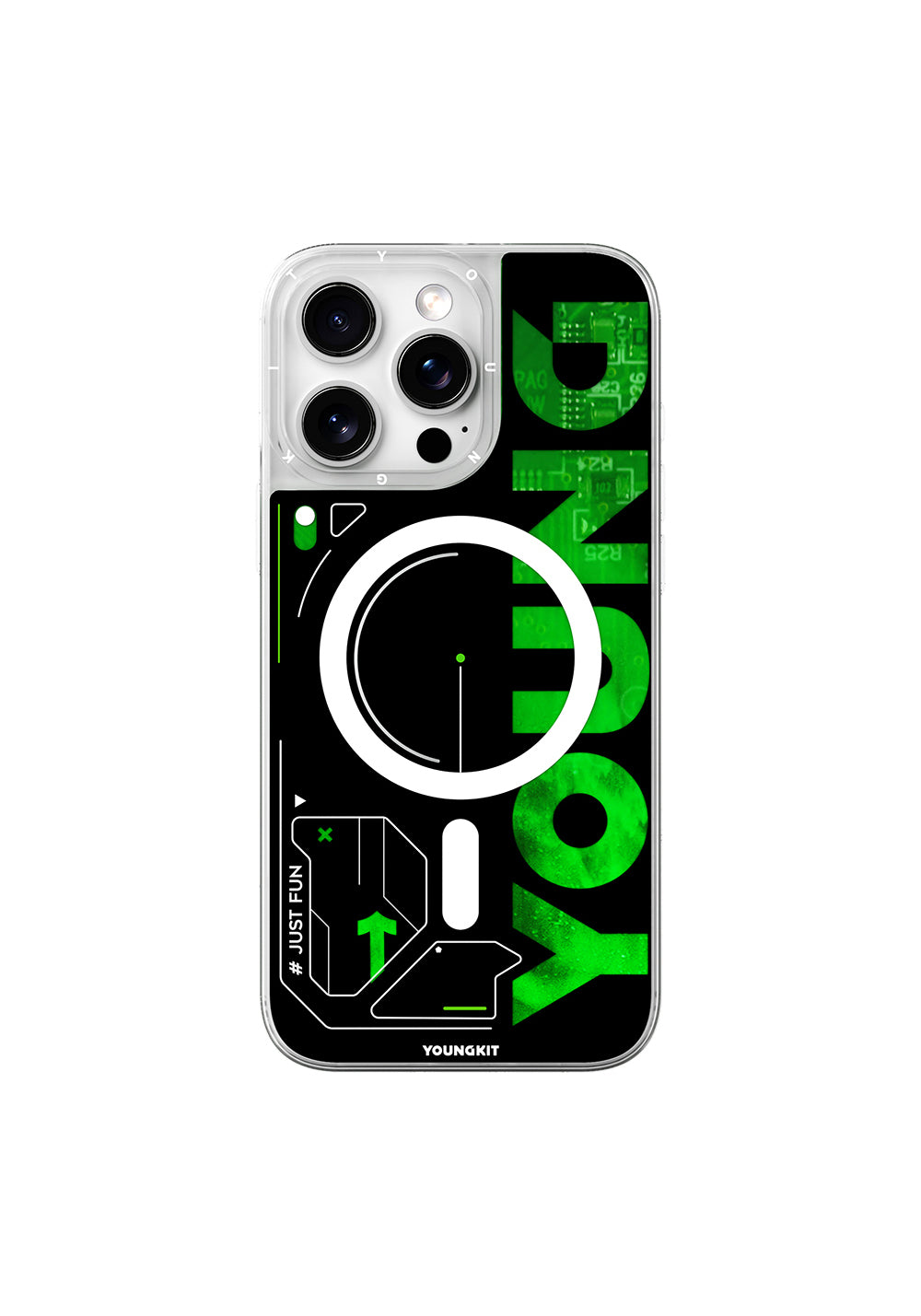 Apple iPhone 16 Pro Max Kılıf Manyetik Şarj Uyumlu Airbagli Çift Katmanlı Youngkit Future Streamer Serisi Kapak