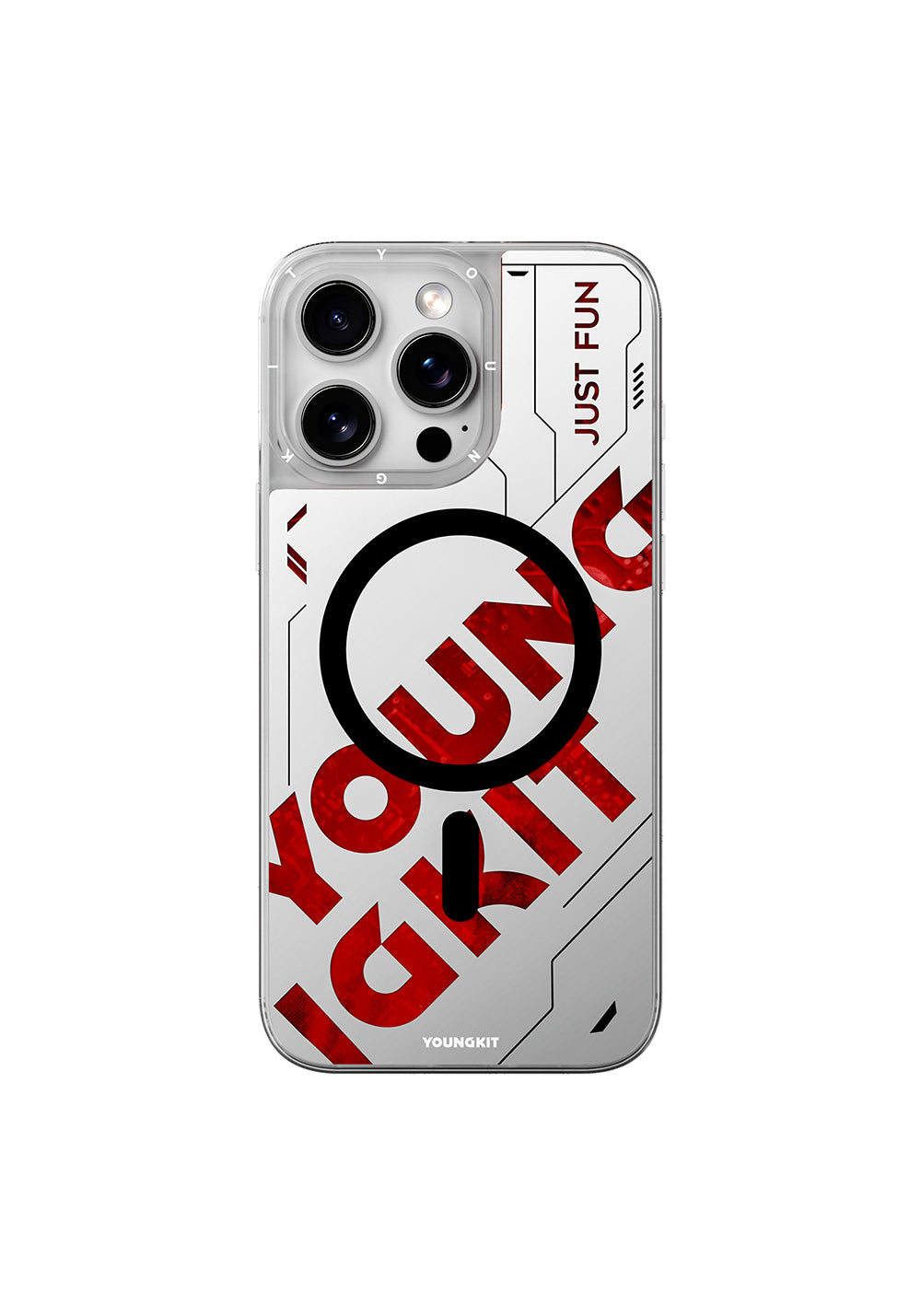 Apple iPhone 16 Pro Max Kılıf Manyetik Şarj Uyumlu Airbagli Çift Katmanlı Youngkit Future Streamer Serisi Kapak