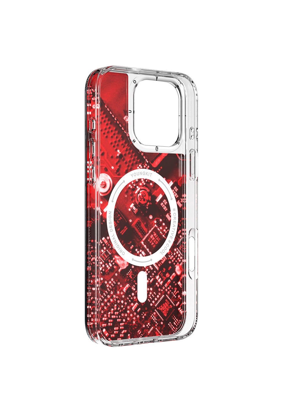 Apple iPhone 16 Pro Max Kılıf Manyetik Şarj Uyumlu Airbagli Çift Katmanlı Youngkit Future Streamer Serisi Kapak
