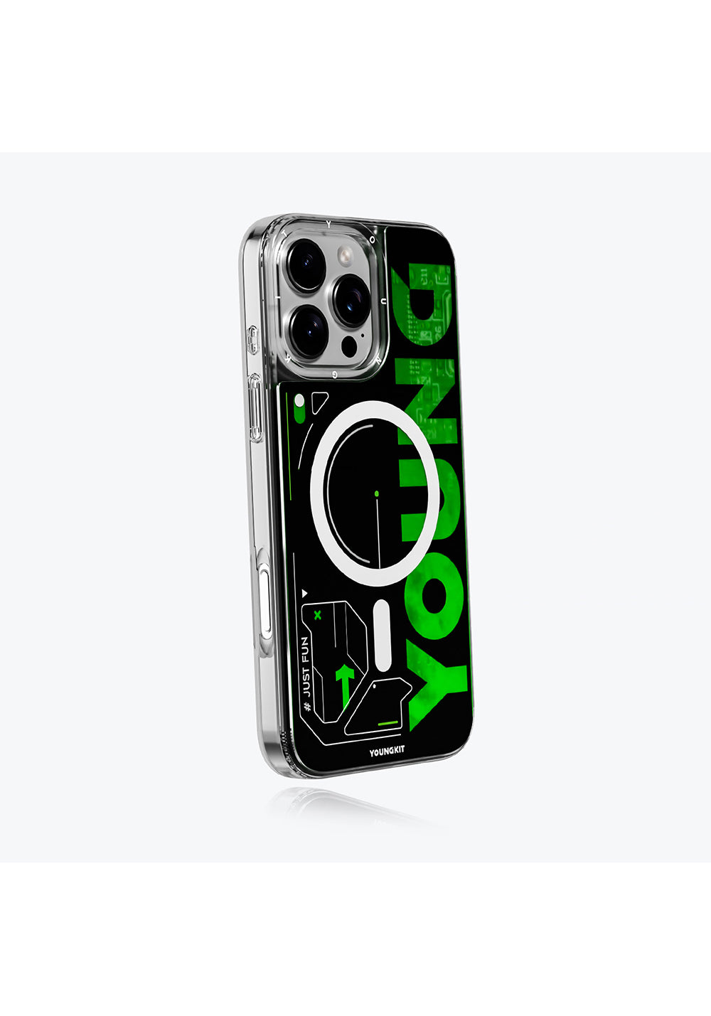 Apple iPhone 16 Pro Max Kılıf Manyetik Şarj Uyumlu Airbagli Çift Katmanlı Youngkit Future Streamer Serisi Kapak