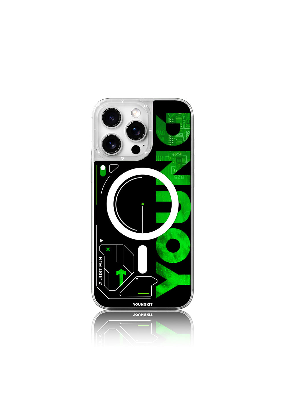Apple iPhone 16 Pro Max Kılıf Manyetik Şarj Uyumlu Airbagli Çift Katmanlı Youngkit Future Streamer Serisi Kapak