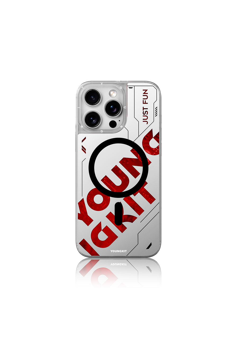 Apple iPhone 16 Pro Max Kılıf Manyetik Şarj Uyumlu Airbagli Çift Katmanlı Youngkit Future Streamer Serisi Kapak