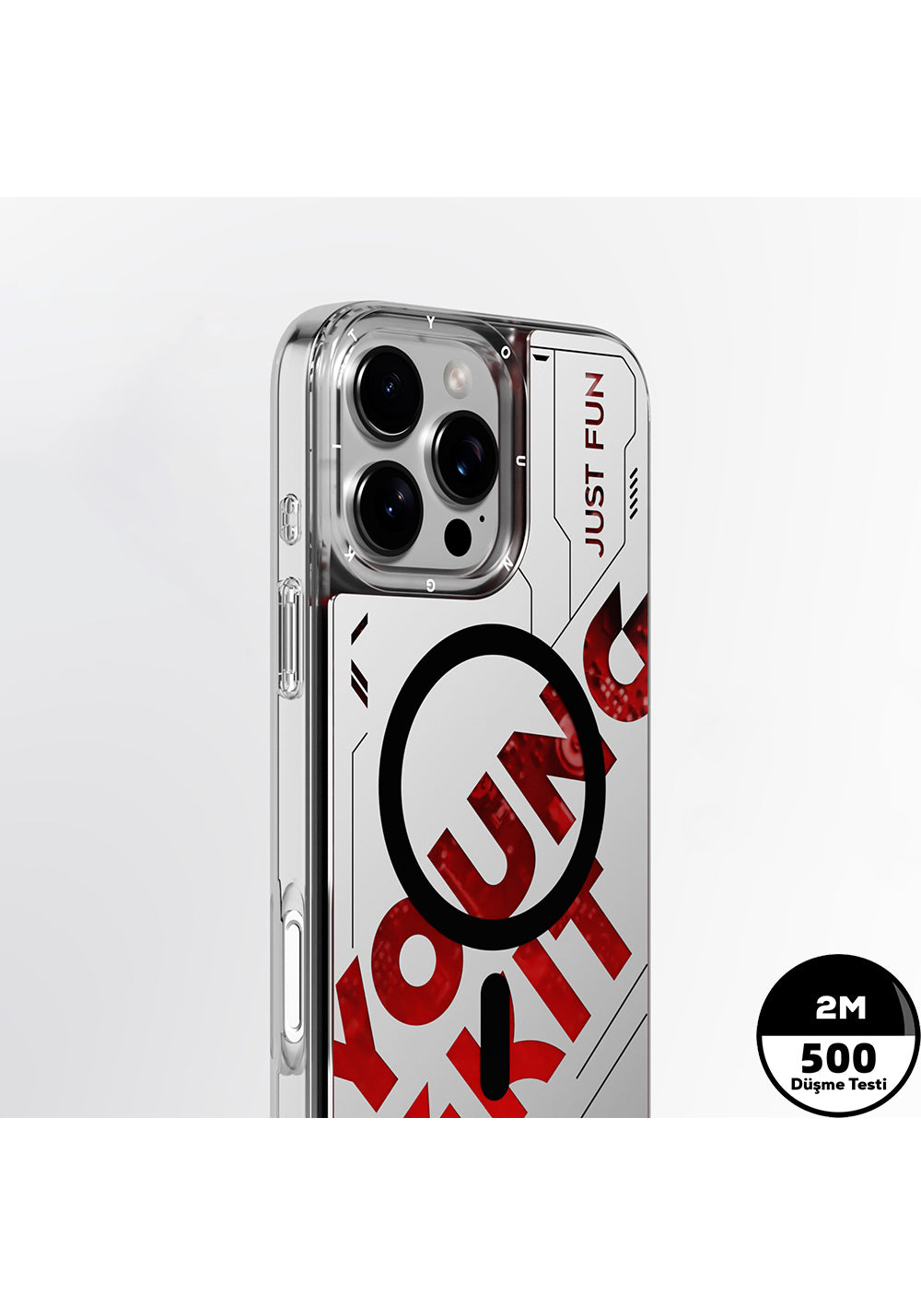 Apple iPhone 16 Pro Max Kılıf Manyetik Şarj Uyumlu Airbagli Çift Katmanlı Youngkit Future Streamer Serisi Kapak