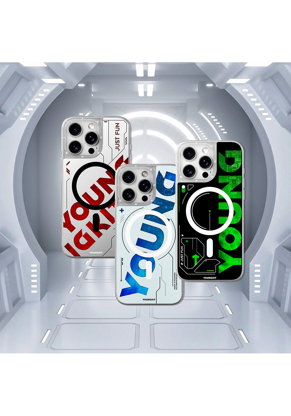 Apple iPhone 16 Pro Max Kılıf Manyetik Şarj Uyumlu Airbagli Çift Katmanlı Youngkit Future Streamer Serisi Kapak