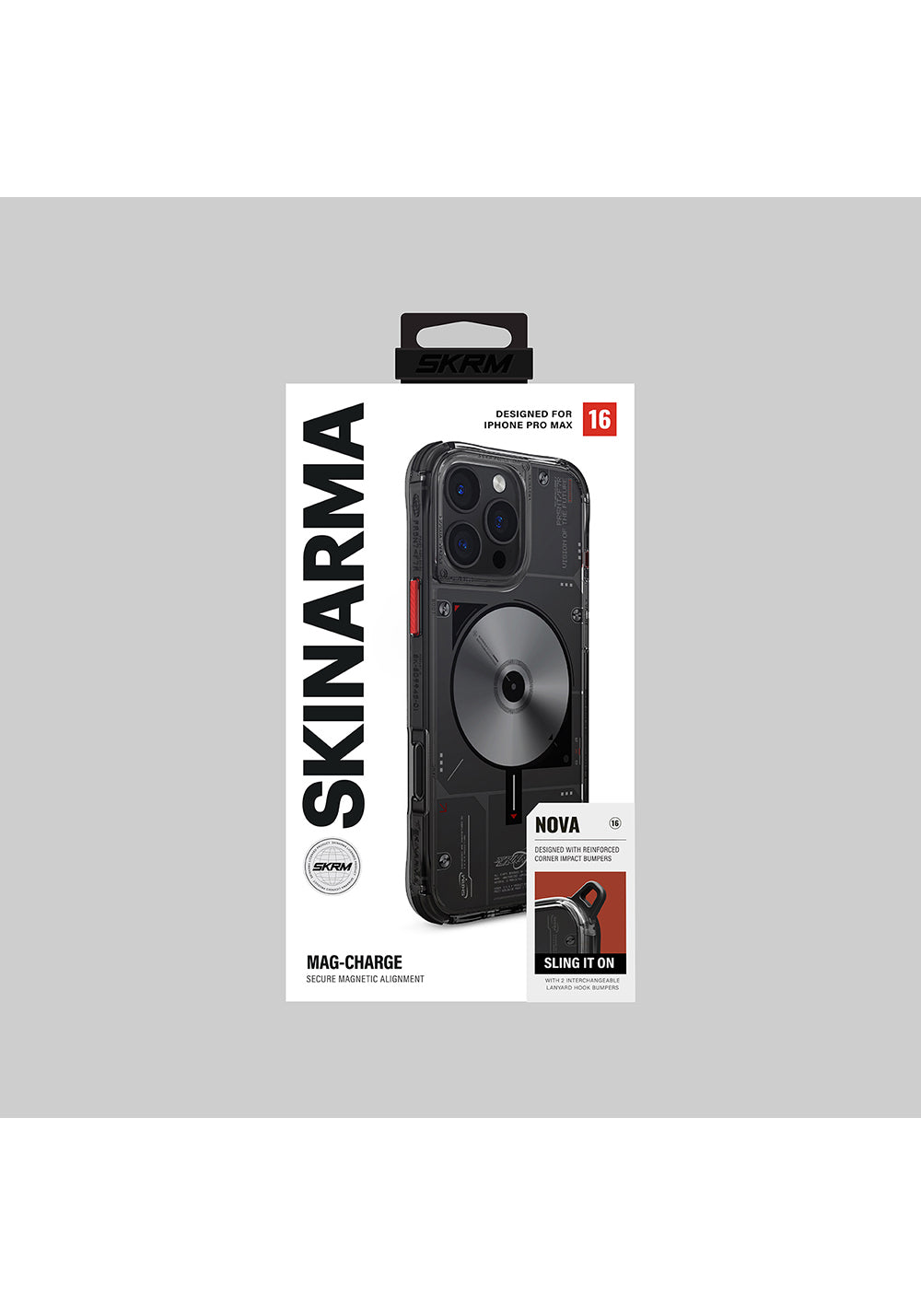 Apple iPhone 16 Pro Max Kılıf Manyetik Şarj Uyumlu Disk Desenli Airbag Tasarımlı Skinarma Nova Kapak