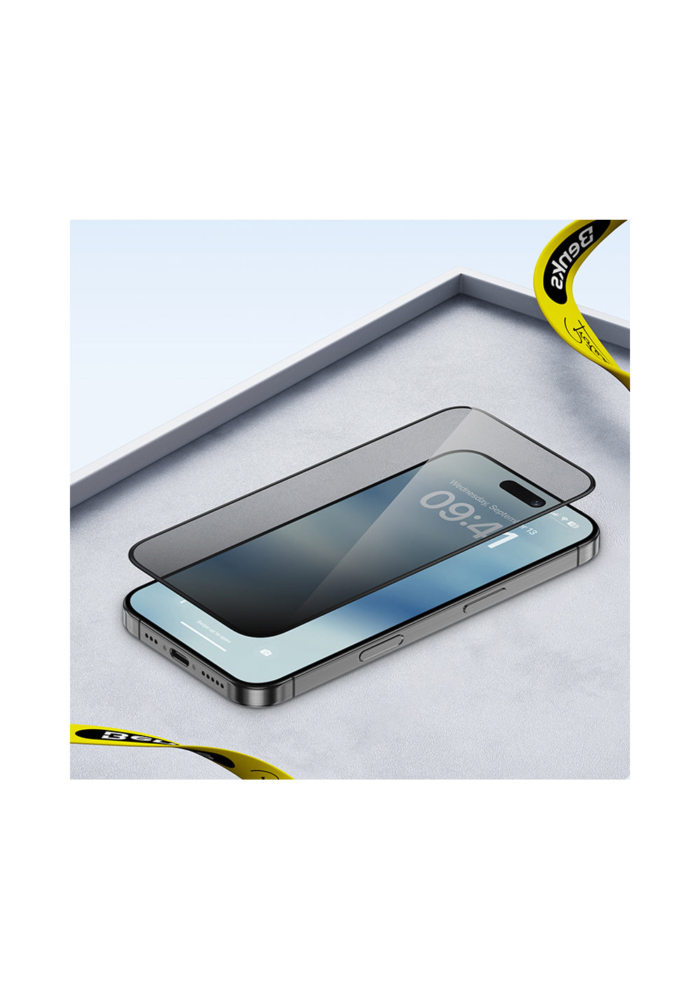 Apple iPhone 16 Pro Benks Ultra İnce Kenarlı Privacy Hayalet Ekran Koruyucu + Kolay Uygulama Aparatlı