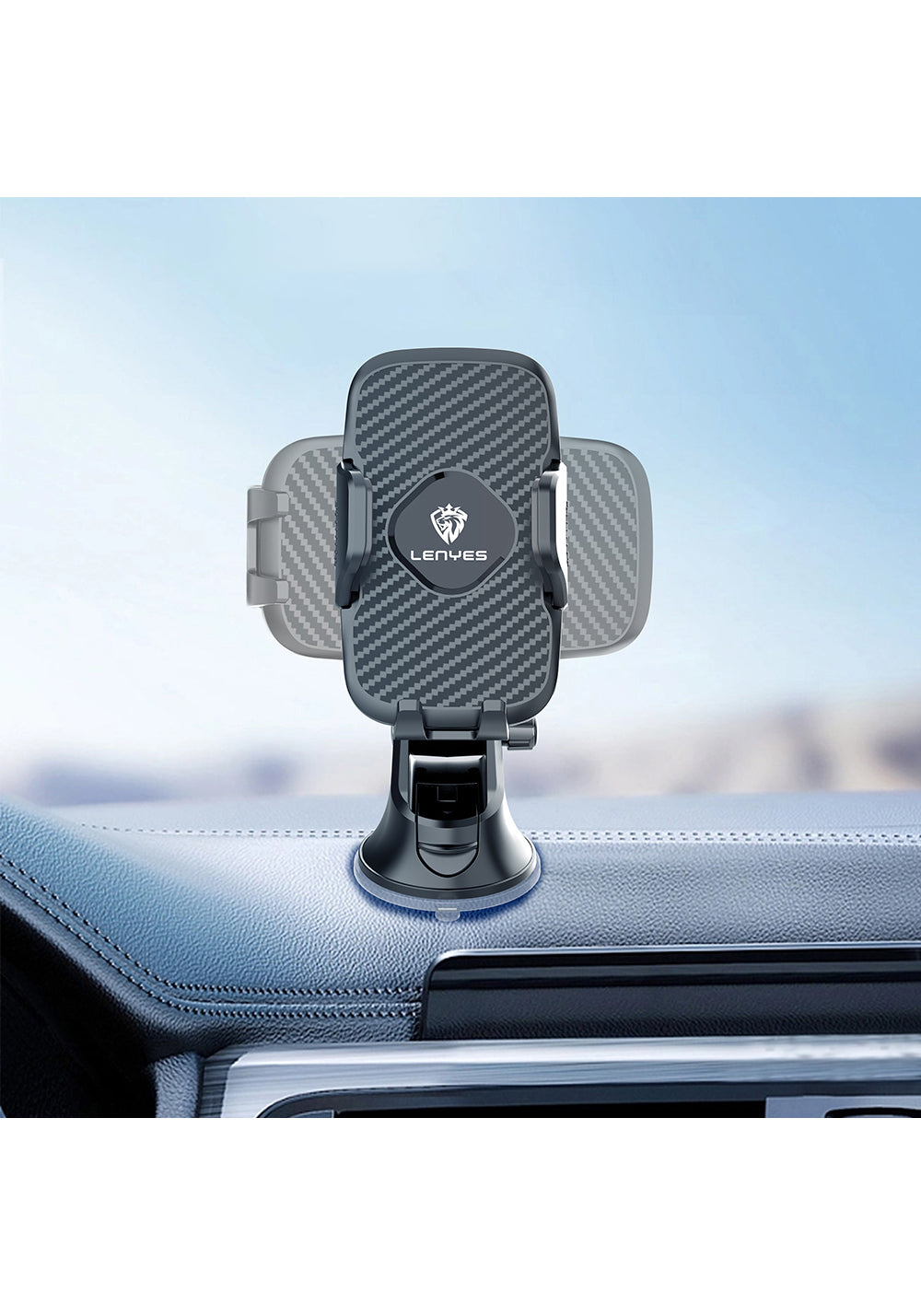Lenyes CR121 Sarsıntı Önleyici 360° Derece Dönebilen Teleskopik Vantuzlu Tasarım Araç Telefon Tutucu