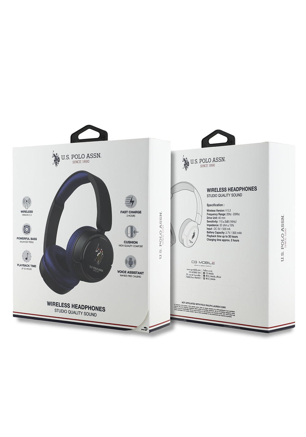 U.S Polo Assn. Orijinal Lisanslı Katlanabilir Ayarlanabilir Baskı Logolu Kulak Üstü Bluetooth Kulaklık v5.3