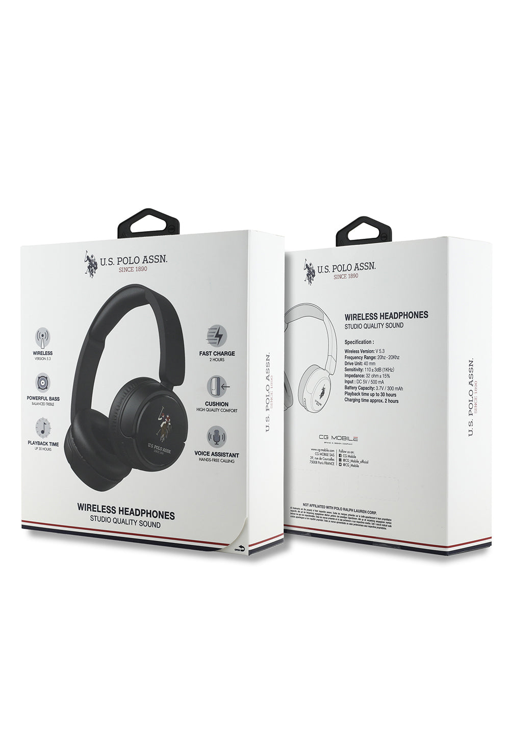 U.S Polo Assn. Orijinal Lisanslı Katlanabilir Ayarlanabilir Baskı Logolu Kulak Üstü Bluetooth Kulaklık v5.3