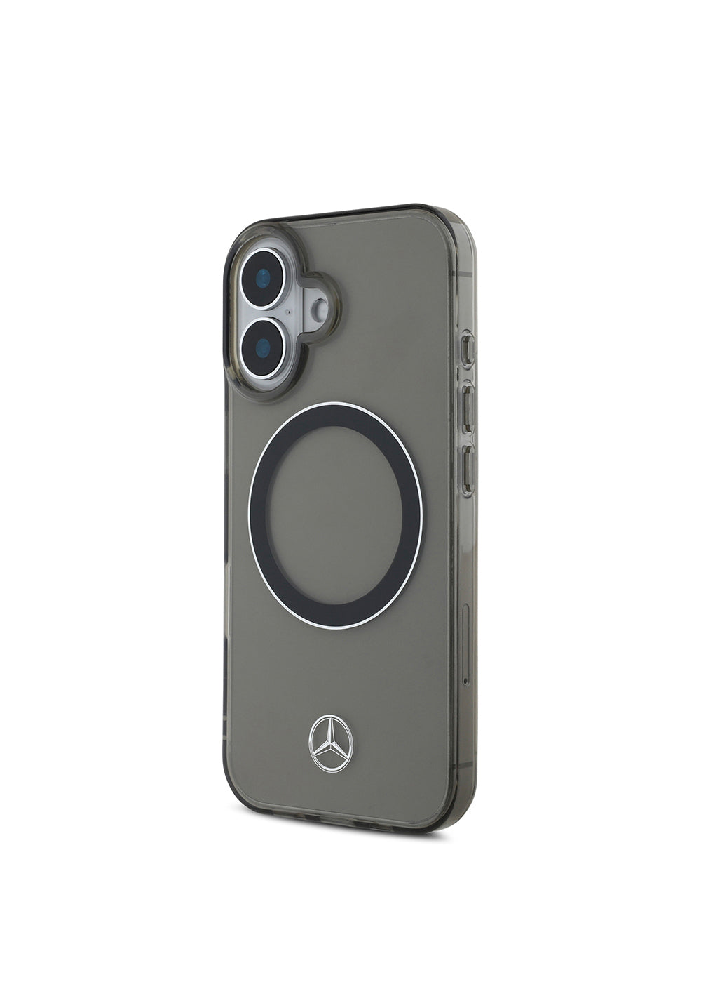 Apple iPhone 16 Kılıf Mercedes Benz Orijinal Lisanslı Manyetik Şarj Uyumlu Saydam Yüzey Silver Ring Kapak