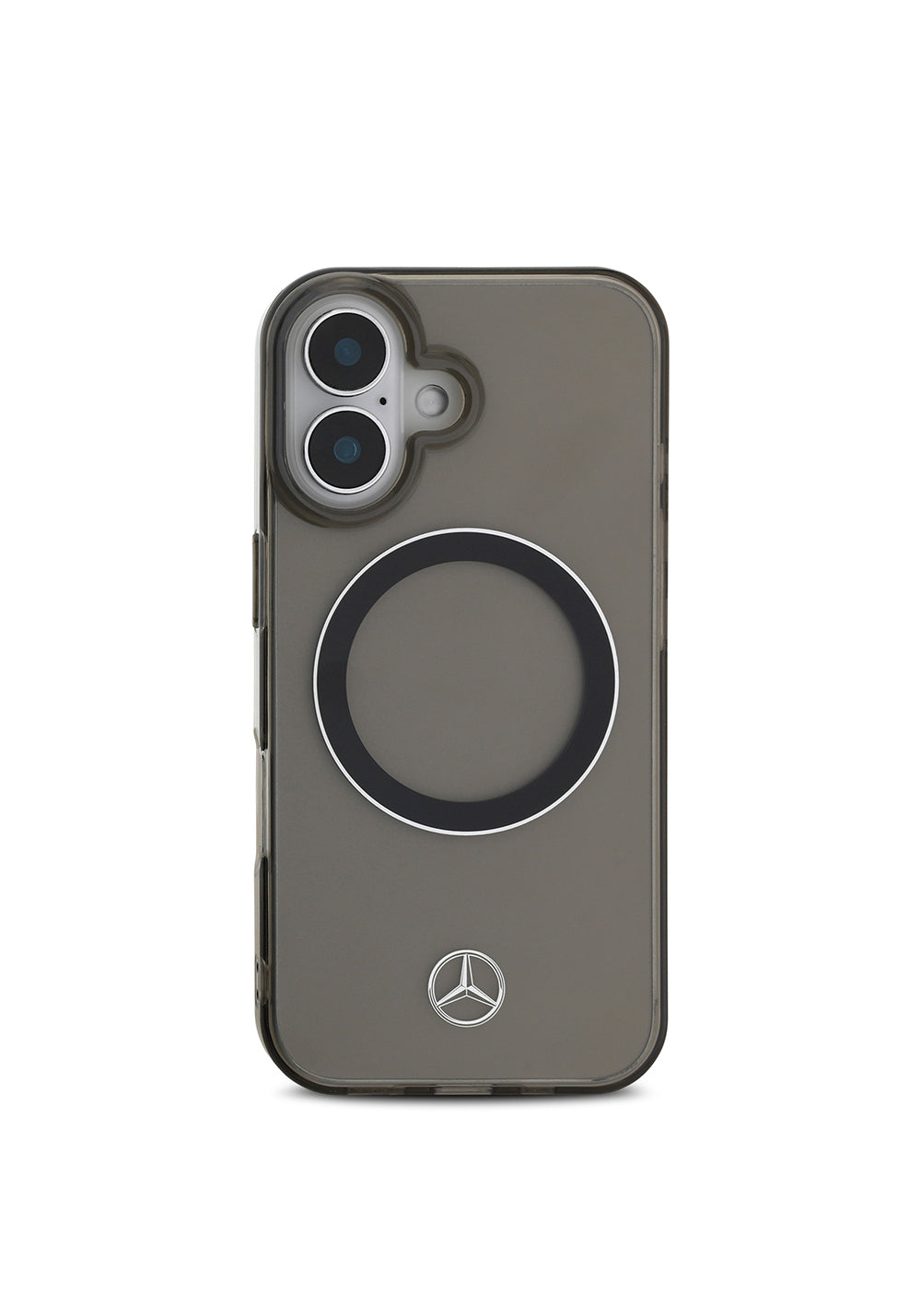 Apple iPhone 16 Kılıf Mercedes Benz Orijinal Lisanslı Manyetik Şarj Uyumlu Saydam Yüzey Silver Ring Kapak