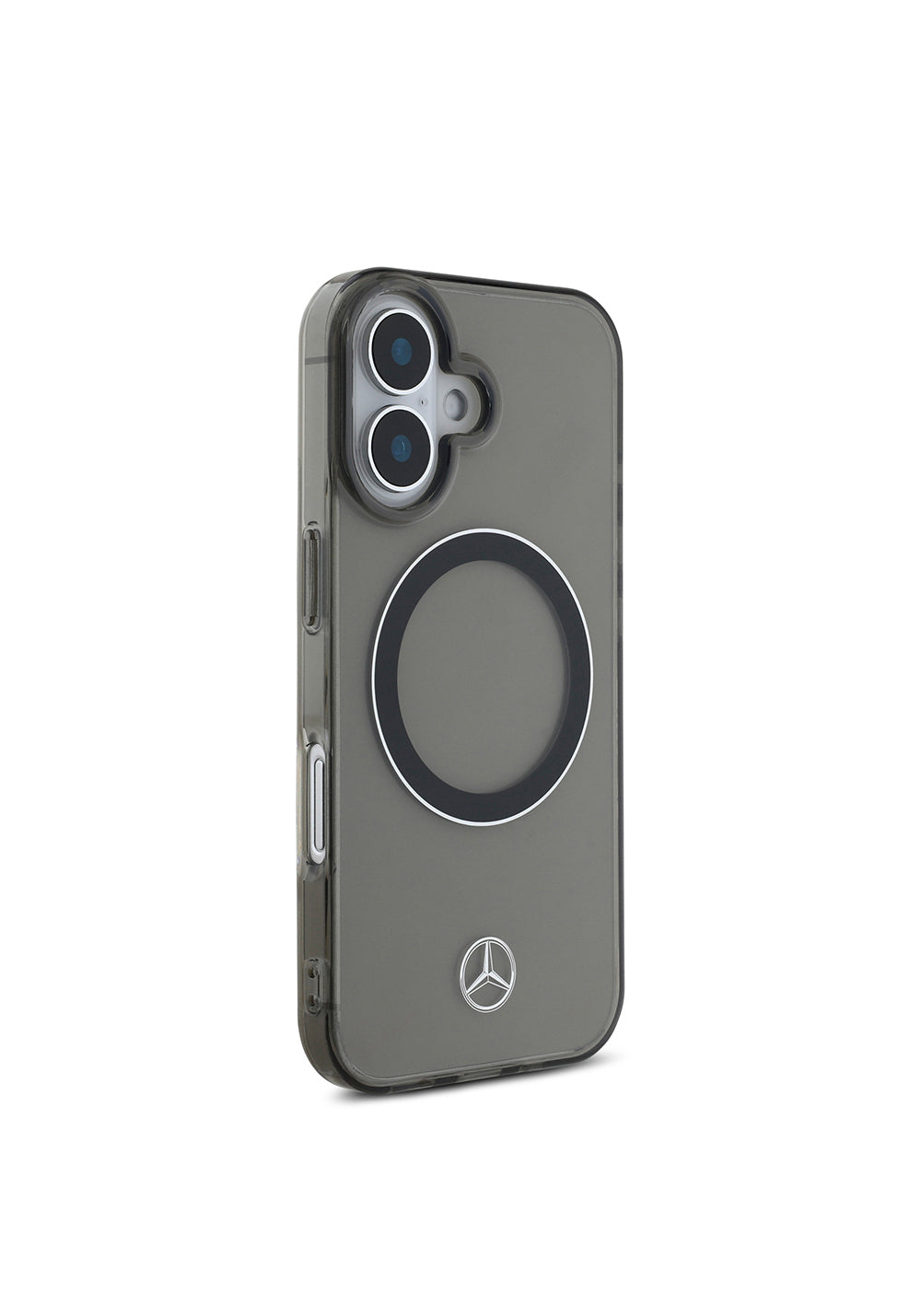 Apple iPhone 16 Kılıf Mercedes Benz Orijinal Lisanslı Manyetik Şarj Uyumlu Saydam Yüzey Silver Ring Kapak