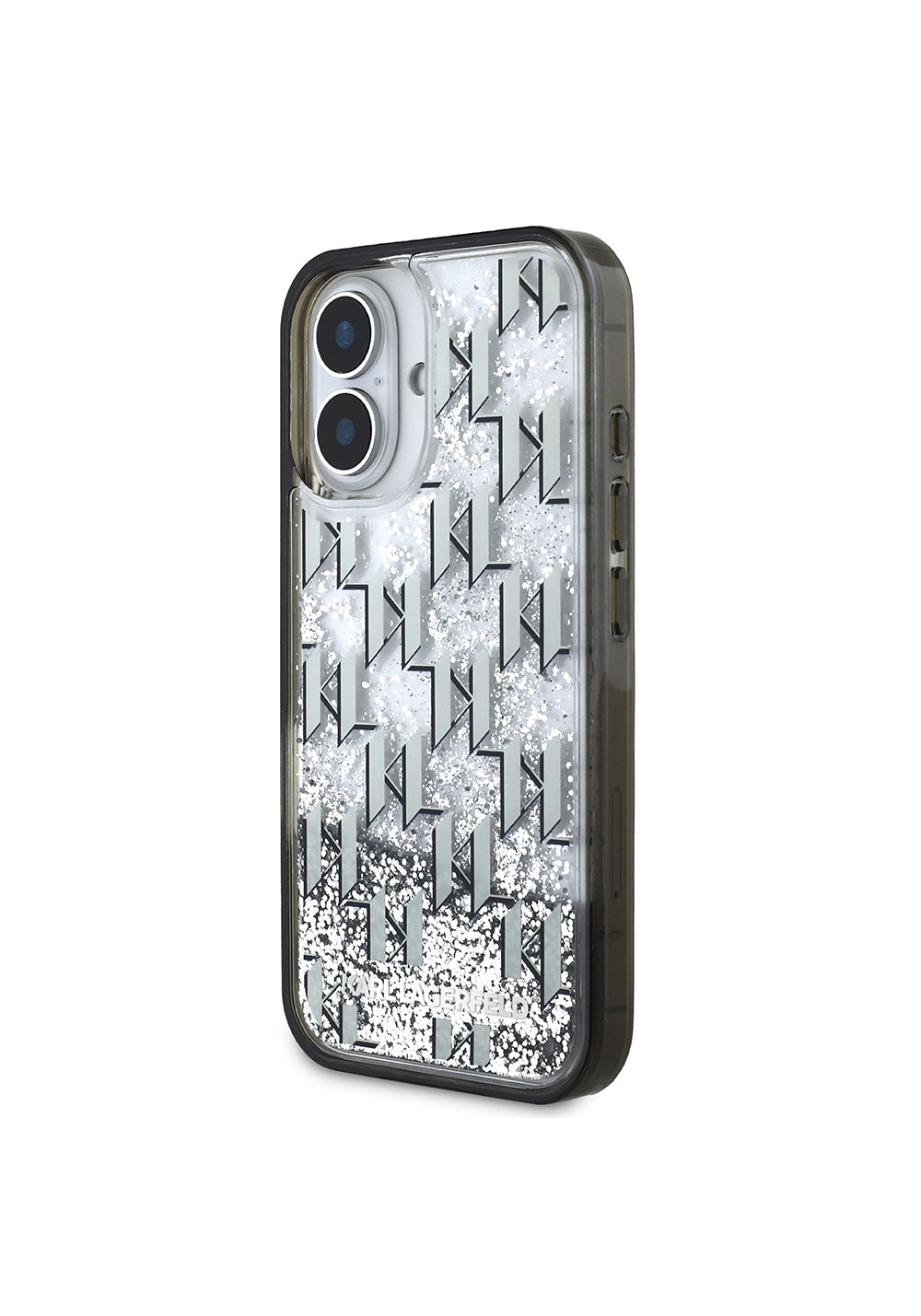 Apple iPhone 16 Kılıf Karl Lagerfeld Orijinal Lisanslı Simli KL Yazılı Monogram Gradient Kapak