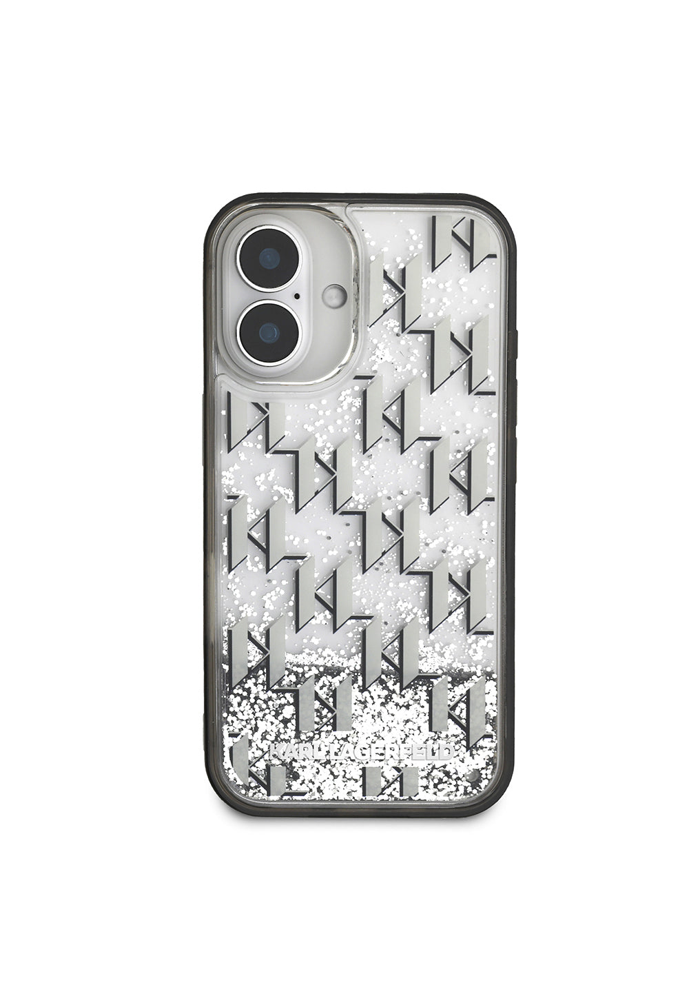 Apple iPhone 16 Kılıf Karl Lagerfeld Orijinal Lisanslı Simli KL Yazılı Monogram Gradient Kapak