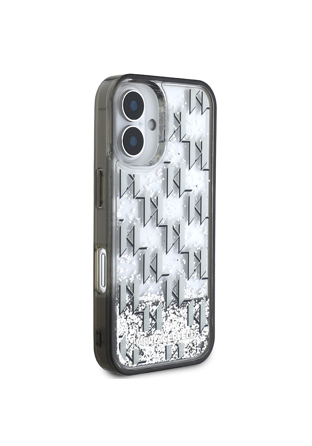 Apple iPhone 16 Kılıf Karl Lagerfeld Orijinal Lisanslı Simli KL Yazılı Monogram Gradient Kapak