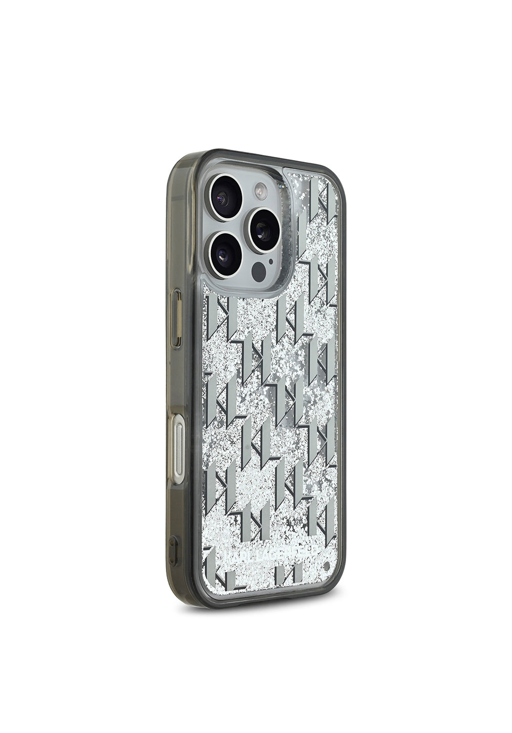 Apple iPhone 16 Pro Max Kılıf Karl Lagerfeld Orijinal Lisanslı Simli KL Yazılı Monogram Gradient Kapak