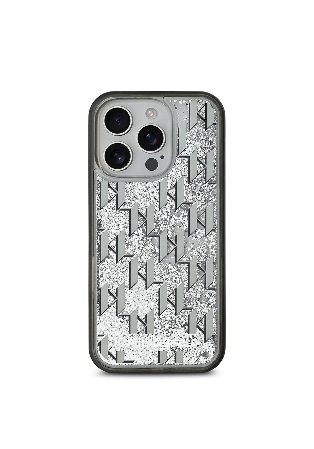 Apple iPhone 16 Pro Max Kılıf Karl Lagerfeld Orijinal Lisanslı Simli KL Yazılı Monogram Gradient Kapak