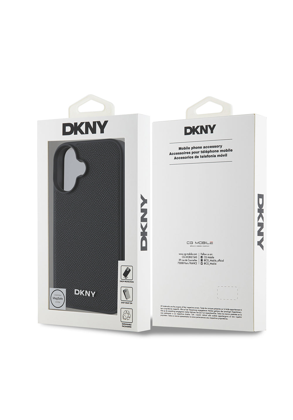 Apple iPhone 16 Plus Kılıf DKNY Orijinal Lisanslı Manyetik Şarj Uyumlu Metal Logolu PU Deri Grained Kapak