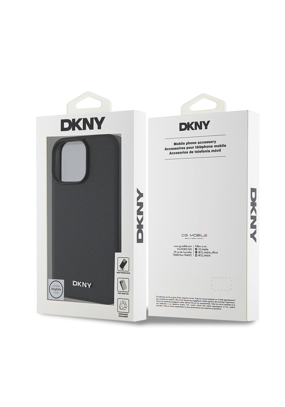 Apple iPhone 16 Pro Max Kılıf DKNY Orijinal Lisanslı Manyetik Şarj Uyumlu Metal Logolu PU Deri Grained Kapak