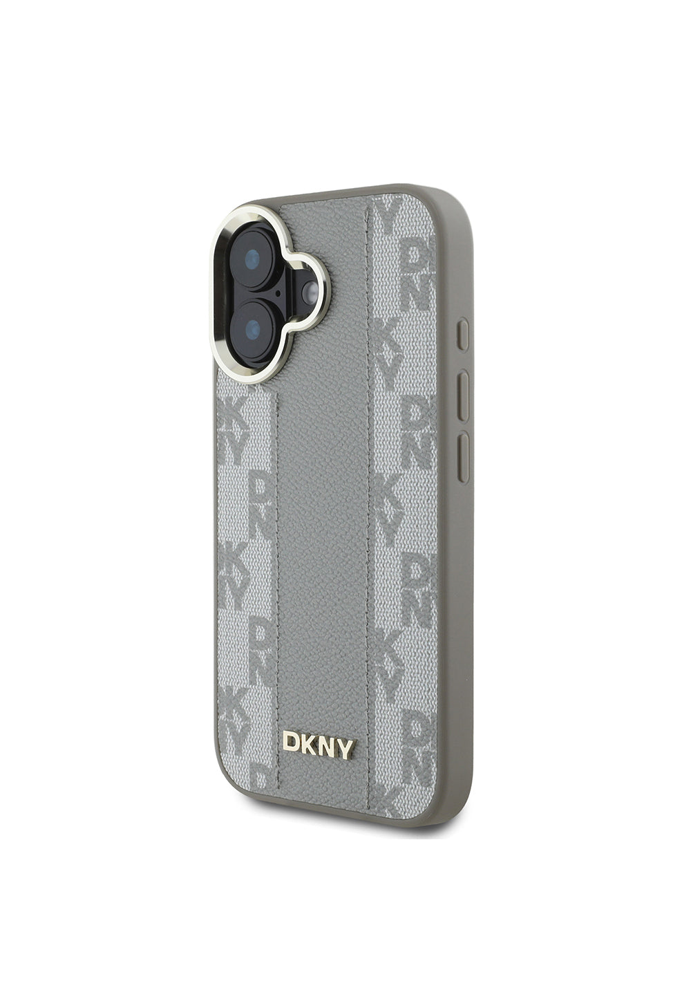 Apple iPhone 16 Kılıf DKNY Orijinal Lisanslı Manyetik Şarj Uyumlu 3D Yazılı Checkered Pattern Kapak