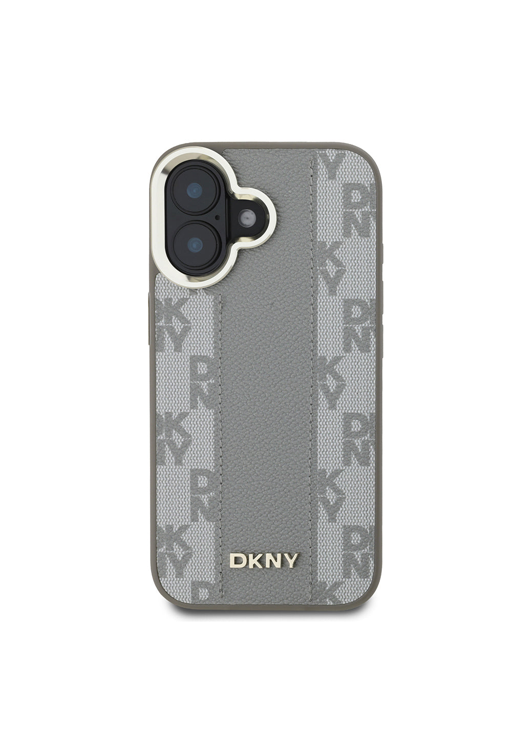 Apple iPhone 16 Kılıf DKNY Orijinal Lisanslı Manyetik Şarj Uyumlu 3D Yazılı Checkered Pattern Kapak