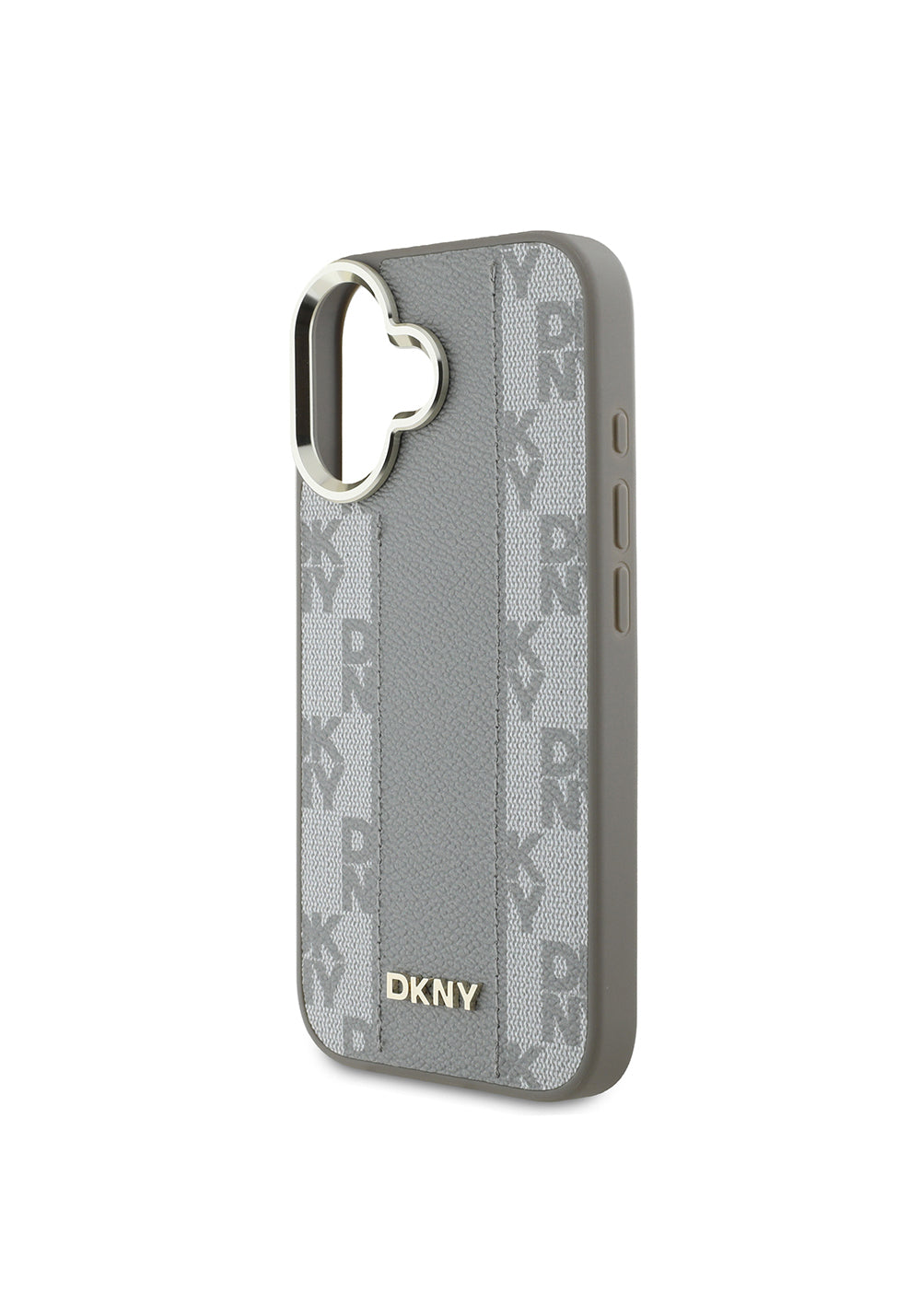 Apple iPhone 16 Kılıf DKNY Orijinal Lisanslı Manyetik Şarj Uyumlu 3D Yazılı Checkered Pattern Kapak