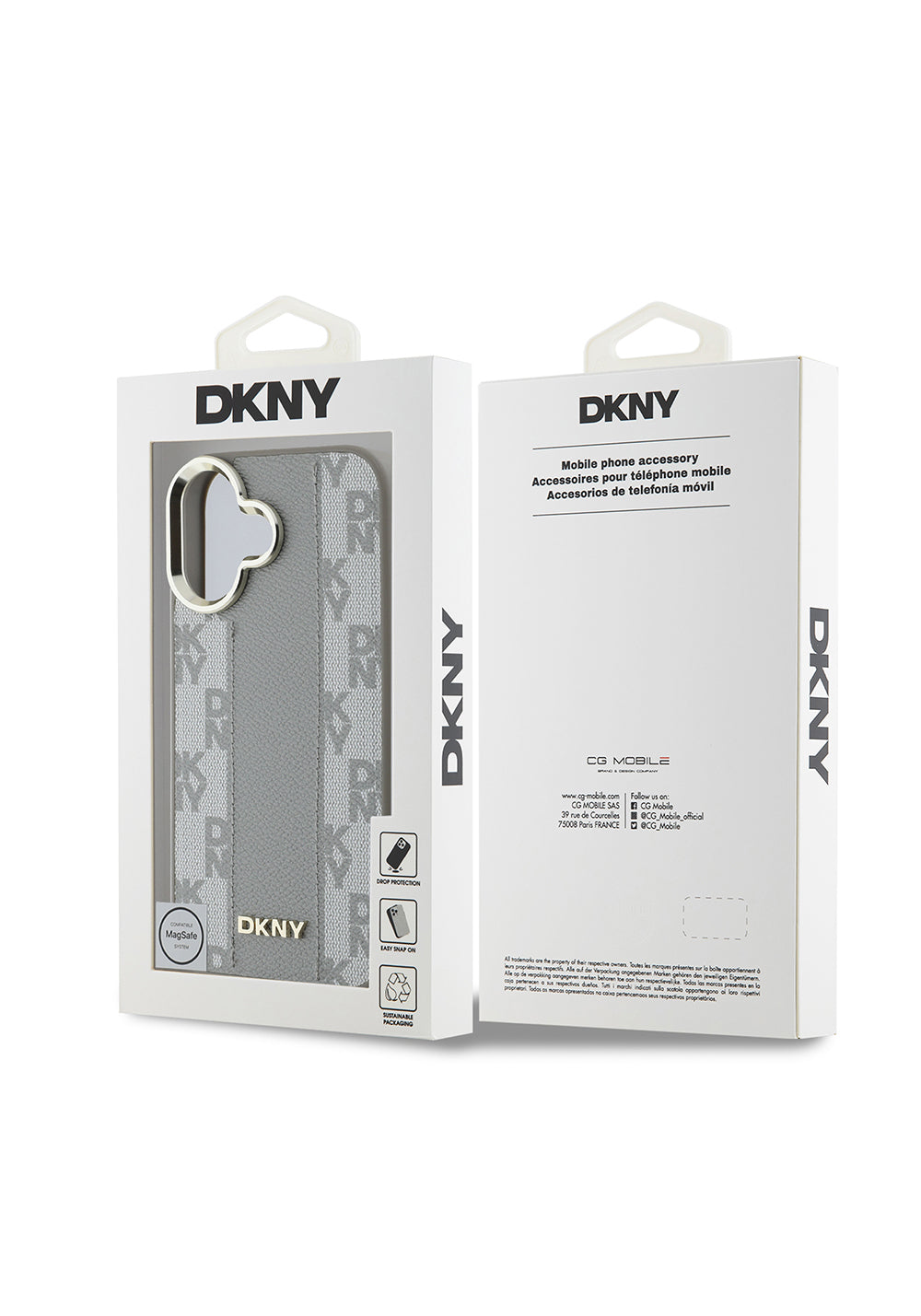 Apple iPhone 16 Kılıf DKNY Orijinal Lisanslı Manyetik Şarj Uyumlu 3D Yazılı Checkered Pattern Kapak