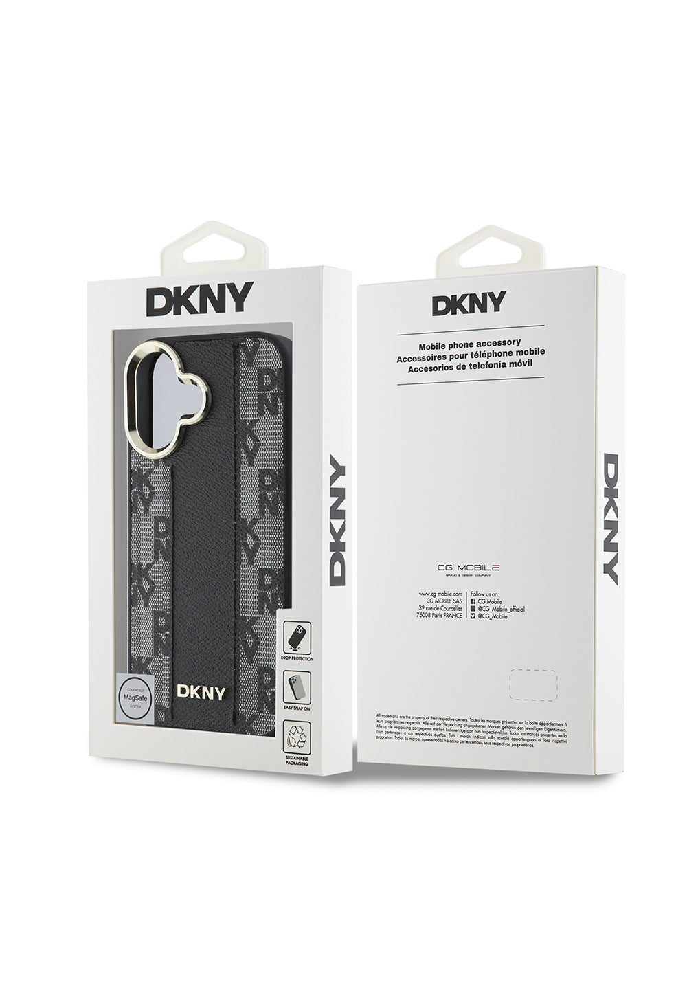Apple iPhone 16 Plus Kılıf DKNY Orijinal Lisanslı Manyetik Şarj Uyumlu 3D Yazılı Checkered Pattern Kapak