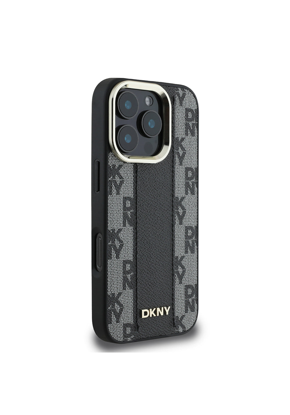 Apple iPhone 16 Pro Kılıf DKNY Orijinal Lisanslı Manyetik Şarj Uyumlu 3D Yazılı Checkered Pattern Kapak