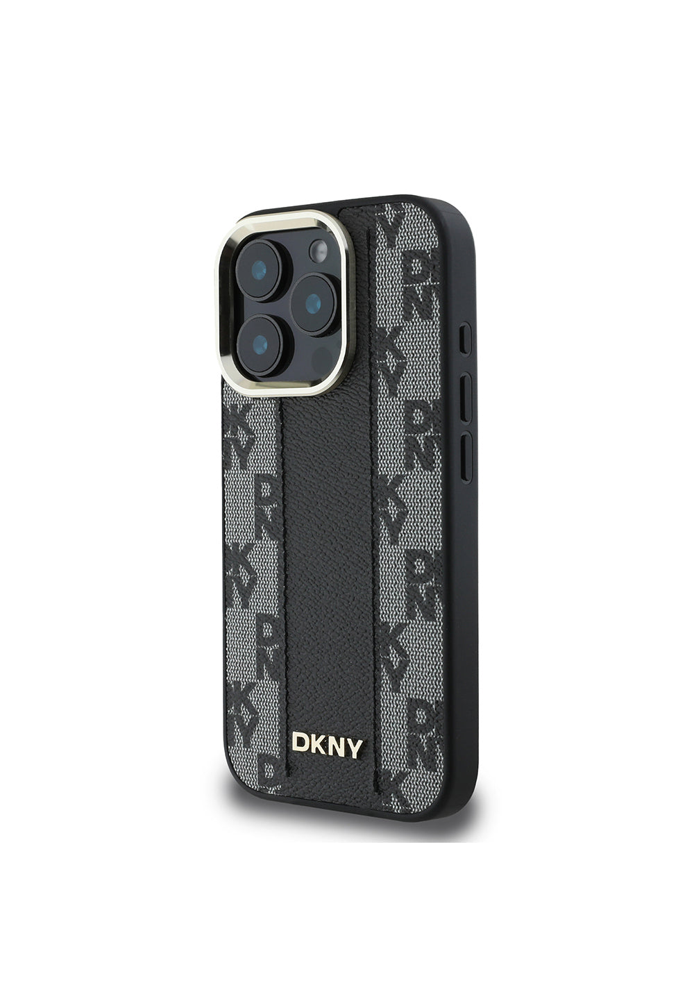 Apple iPhone 16 Pro Max Kılıf DKNY Orijinal Lisanslı Manyetik Şarj Uyumlu 3D Yazılı Checkered Pattern Kapak