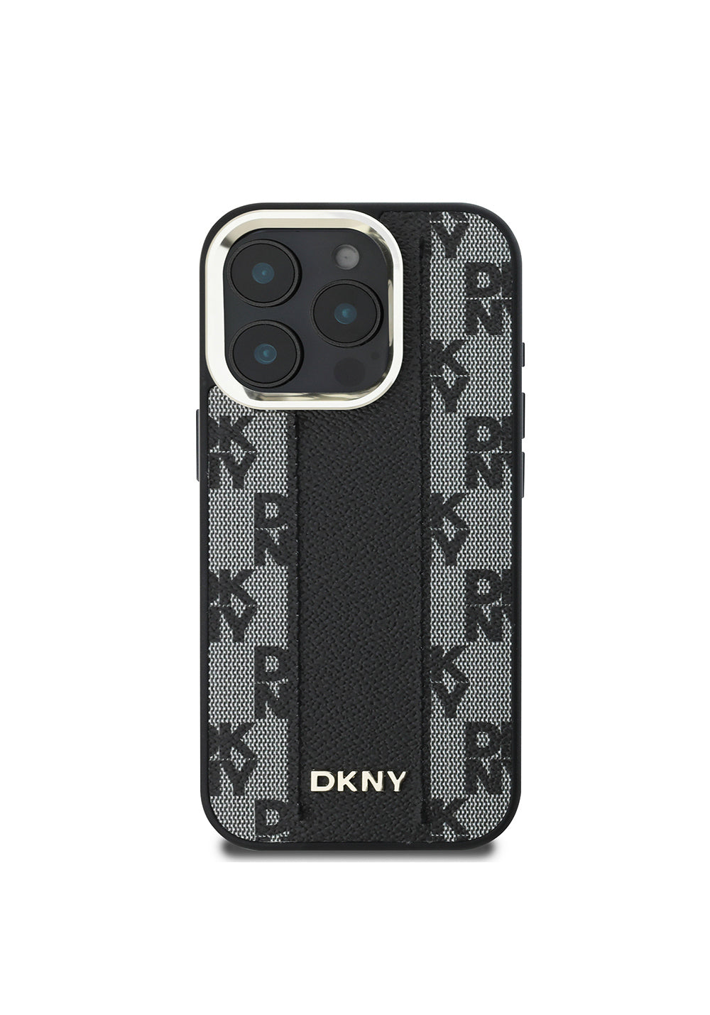 Apple iPhone 16 Pro Max Kılıf DKNY Orijinal Lisanslı Manyetik Şarj Uyumlu 3D Yazılı Checkered Pattern Kapak