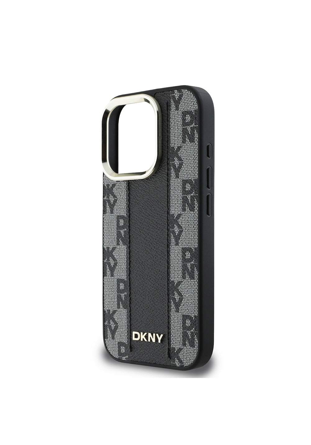 Apple iPhone 16 Pro Max Kılıf DKNY Orijinal Lisanslı Manyetik Şarj Uyumlu 3D Yazılı Checkered Pattern Kapak