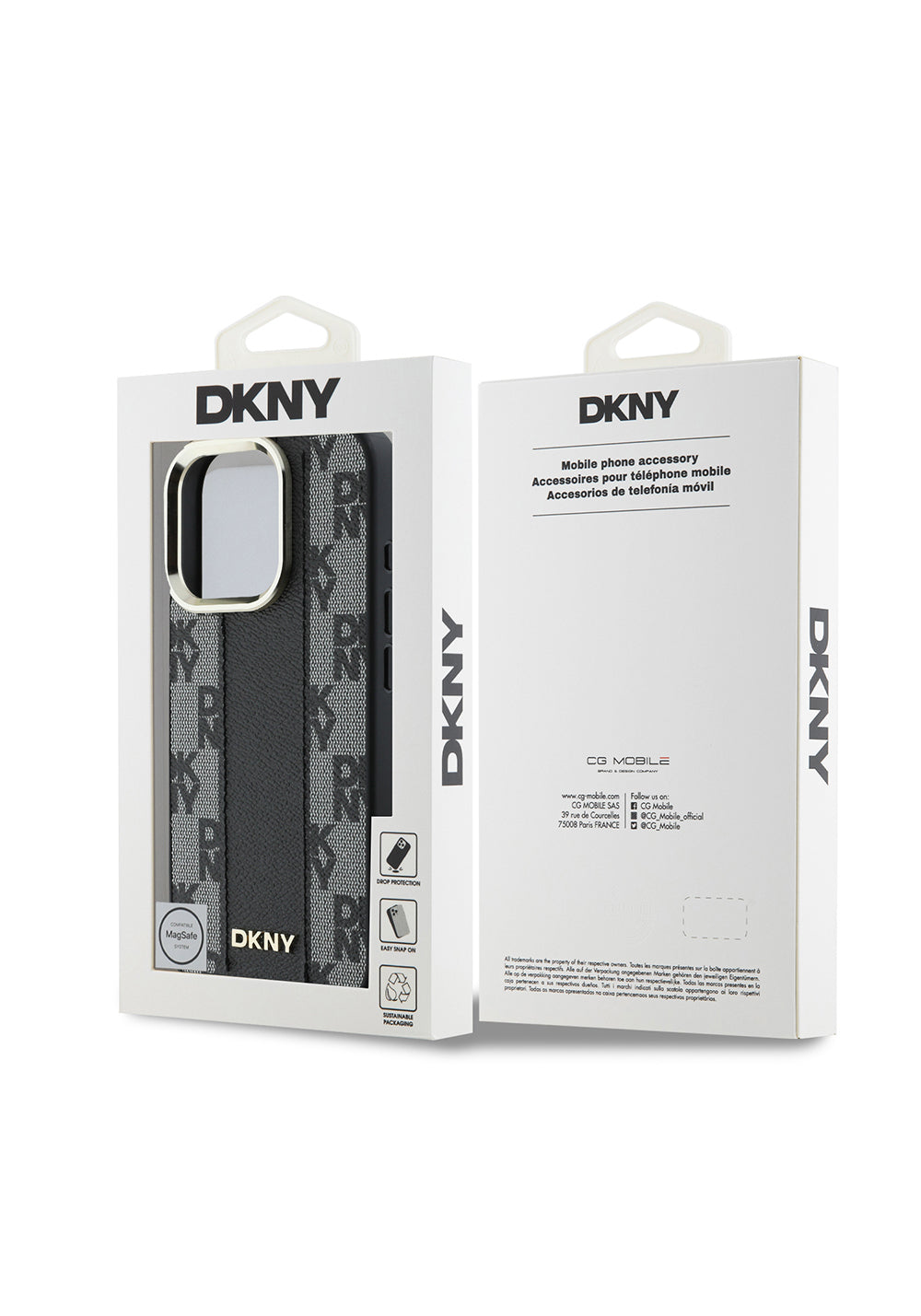 Apple iPhone 16 Pro Max Kılıf DKNY Orijinal Lisanslı Manyetik Şarj Uyumlu 3D Yazılı Checkered Pattern Kapak