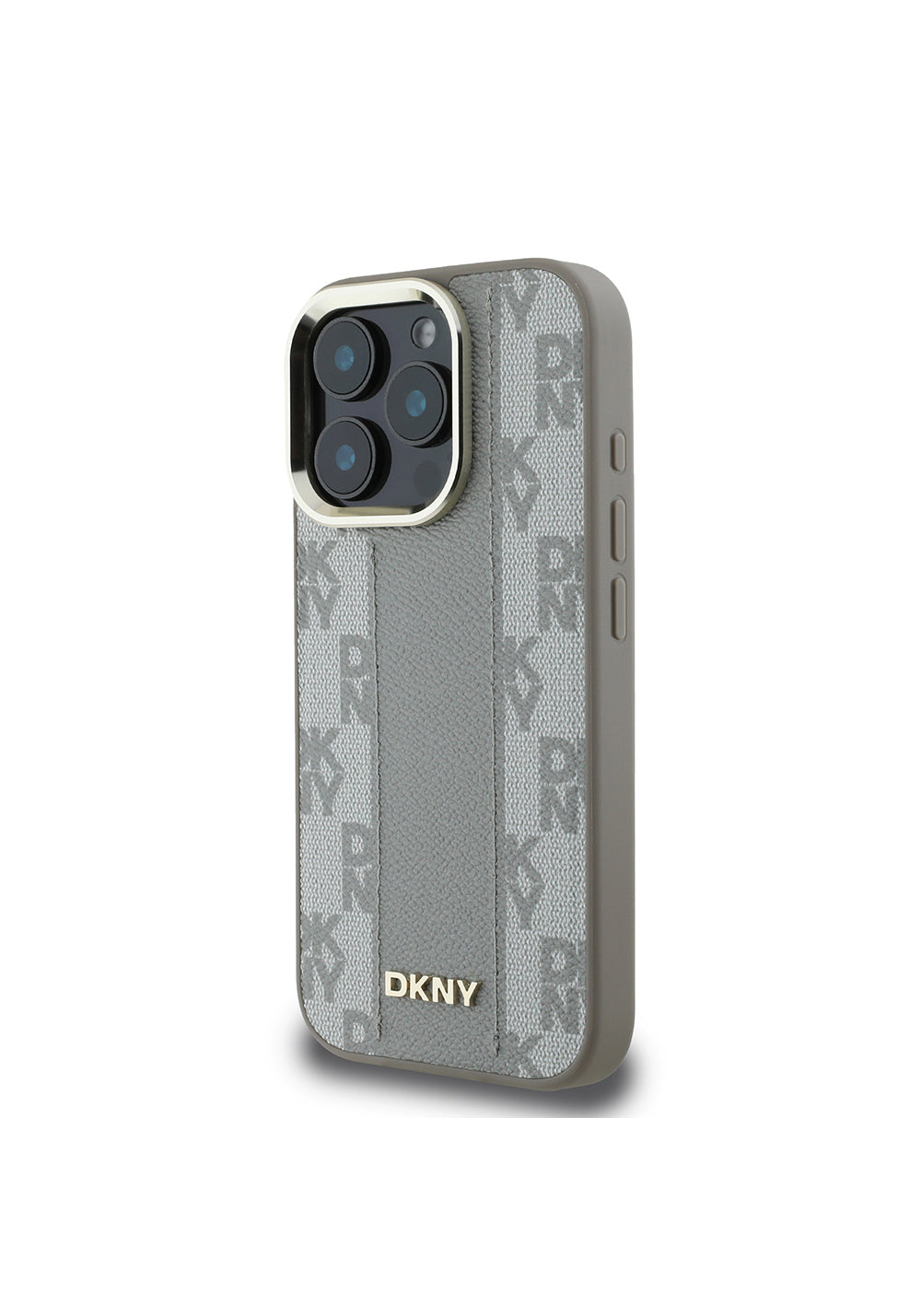 Apple iPhone 16 Pro Max Kılıf DKNY Orijinal Lisanslı Manyetik Şarj Uyumlu 3D Yazılı Checkered Pattern Kapak