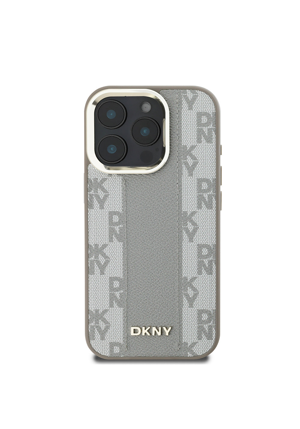 Apple iPhone 16 Pro Max Kılıf DKNY Orijinal Lisanslı Manyetik Şarj Uyumlu 3D Yazılı Checkered Pattern Kapak