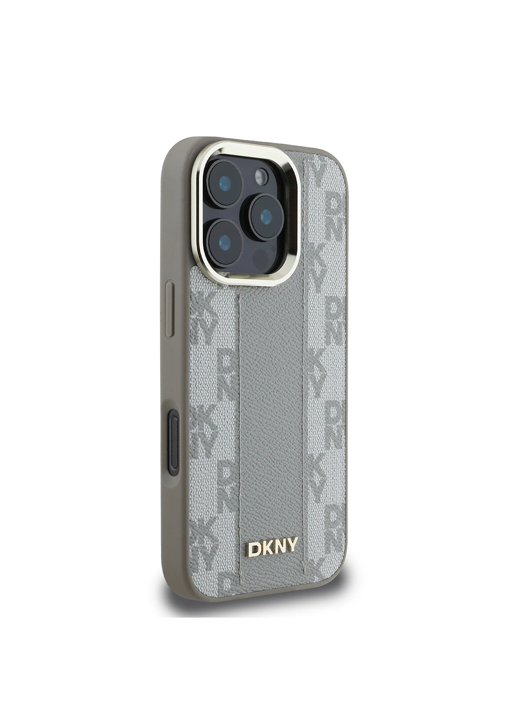 Apple iPhone 16 Pro Max Kılıf DKNY Orijinal Lisanslı Manyetik Şarj Uyumlu 3D Yazılı Checkered Pattern Kapak