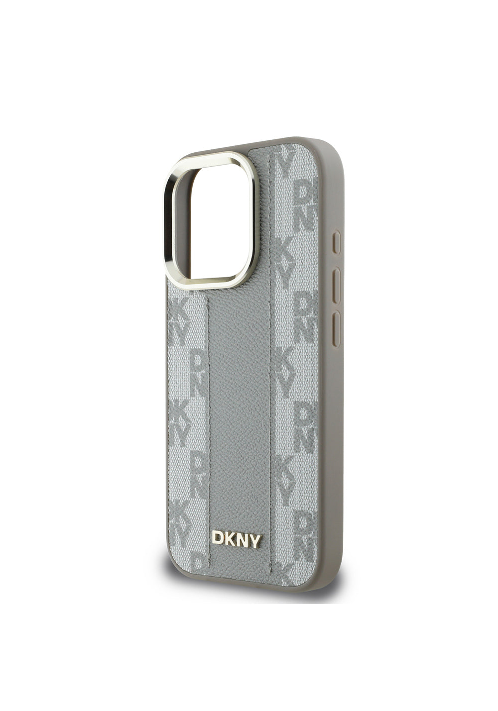 Apple iPhone 16 Pro Max Kılıf DKNY Orijinal Lisanslı Manyetik Şarj Uyumlu 3D Yazılı Checkered Pattern Kapak