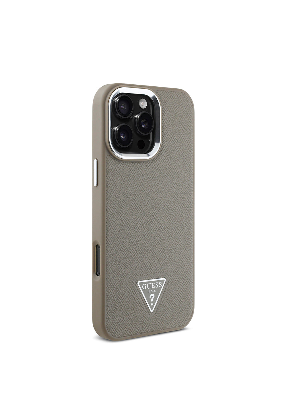 Apple iPhone 16 Pro Max Kılıf Guess Orijinal Lisanslı Manyetik Şarj Uyumlu Grained Triangle Kapak
